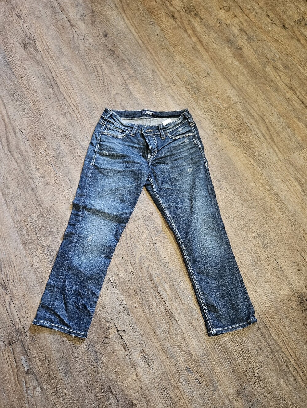 Womens Silver Capris